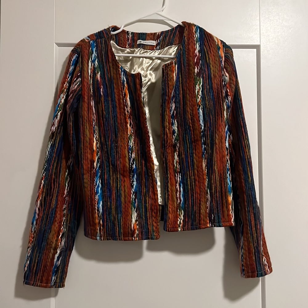 Textured short blazer - Picture 3 of 4